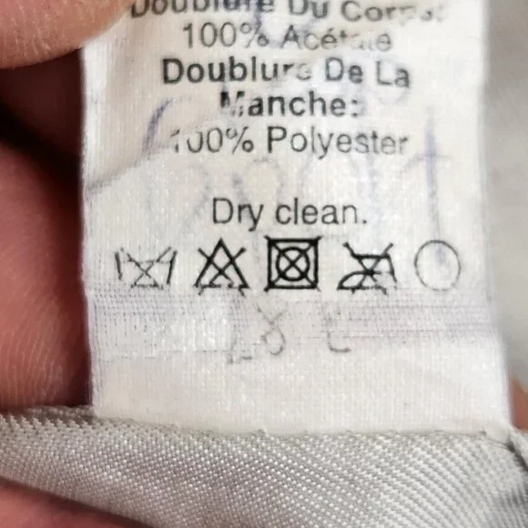 J Crew Jacket Womens 8 White Navy Blue Polka Dot Linen Schoolboy Blazer Career - Picture 12 of 15